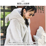 ファーコート レディース 耳 通販 コート ボリュームファーコート フェイクファー フード付き ジャケット 羽織 羽織り 厚め もこもこ ボリューム もふもふ 冬 アウター かわいい おしゃれ