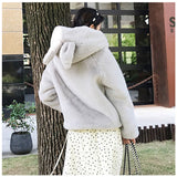 ファーコート レディース 耳 通販 コート ボリュームファーコート フェイクファー フード付き ジャケット 羽織 羽織り 厚め もこもこ ボリューム もふもふ 冬 アウター かわいい おしゃれ