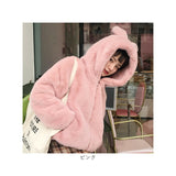 ファーコート レディース 耳 通販 コート ボリュームファーコート フェイクファー フード付き ジャケット 羽織 羽織り 厚め もこもこ ボリューム もふもふ 冬 アウター かわいい おしゃれ