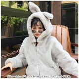 ファーコート レディース 耳 通販 コート ボリュームファーコート フェイクファー フード付き ジャケット 羽織 羽織り 厚め もこもこ ボリューム もふもふ 冬 アウター かわいい おしゃれ