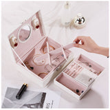 アクセサリーケース 鍵付き 通販 ジュエリーボックス アクセサリーボックス ジュエリーケース アクセサリー ジュエリー 収納 大容量 可愛い おしゃれ シンプル 鏡付き ミラー付き