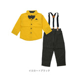 ベビー フォーマル 男の子 長袖 通販 ベビー服 赤ちゃん キッズ セット 上下セット パンツ ズボン シャツ 蝶ネクタイ リボン サスペンダー ズボン吊り 無地シャツ パンツセット 子供服