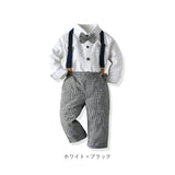 ベビー フォーマル 男の子 長袖 通販 ベビー服 赤ちゃん キッズ セット 上下セット パンツ ズボン シャツ 蝶ネクタイ リボン サスペンダー ズボン吊り パンツセット 子供服 入学式 入園式