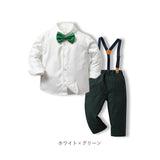 ベビー フォーマル 男の子 長袖 通販 ベビー服 赤ちゃん キッズ セット 上下セット シャツ 蝶ネクタイ リボン パンツ ズボン サスペンダー ズボン吊り パンツセット 子供服 入学式 卒園式