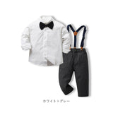 ベビー フォーマル 男の子 長袖 通販 ベビー服 赤ちゃん キッズ セット 上下セット シャツ 蝶ネクタイ リボン パンツ ズボン サスペンダー ズボン吊り パンツセット 子供服 入学式 卒園式