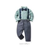 ベビー フォーマル 男の子 長袖 通販 ベビー服 赤ちゃん キッズ セット 上下セット パンツ ズボン シャツ 蝶ネクタイ リボン サスペンダー ズボン吊り パンツセット 子供服 入学式 卒園式