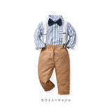 ベビー フォーマル 男の子 長袖 通販 ベビー服 赤ちゃん キッズ セット 上下セット パンツ ズボン シャツ 蝶ネクタイ リボン サスペンダー ズボン吊り パンツセット 子供服 入学式 卒園式