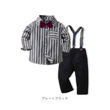 ベビー フォーマル 男の子 長袖 通販 ベビー服 赤ちゃん キッズ セット 上下セット パンツ ズボン シャツ 蝶ネクタイ リボン サスペンダー ズボン吊り パンツセット 子供服 入学式 卒園式