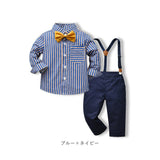 ベビー フォーマル 男の子 長袖 通販 ベビー服 赤ちゃん キッズ セット 上下セット パンツ ズボン シャツ 蝶ネクタイ リボン サスペンダー ズボン吊り パンツセット 子供服 入学式 卒園式