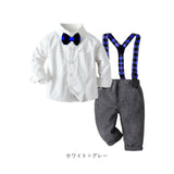 ベビー フォーマル 男の子 長袖 通販 ベビー服 赤ちゃん キッズ セット 上下セット パンツ ズボン シャツ 蝶ネクタイ リボン サスペンダー ズボン吊り パンツセット 子供服 七五三 入学式