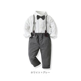 ベビー フォーマル 男の子 長袖 通販 ベビー服 赤ちゃん キッズ セット 上下セット シャツ 蝶ネクタイ リボン パンツ ズボン サスペンダー ズボン吊り パンツセット 子供服 入学式 卒園式