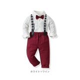 ベビー フォーマル 男の子 長袖 通販 ベビー服 赤ちゃん キッズ セット 上下セット シャツ 蝶ネクタイ リボン パンツ ズボン サスペンダー ズボン吊り パンツセット 子供服 入学式 卒園式