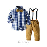 ベビー フォーマル 男の子 長袖 通販 ベビー服 赤ちゃん キッズ セット 上下セット パンツ ズボン シャツ 蝶ネクタイ リボン サスペンダー ズボン吊り パンツセット 子供服 結婚式 発表会