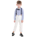 ベビー フォーマル 男の子 長袖 通販 ベビー服 赤ちゃん キッズ セット 上下セット パンツ ズボン シャツ 蝶ネクタイ リボン サスペンダー ズボン吊り パンツセット 子供服 結婚式 発表会