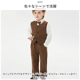 フォーマルスーツ 男の子 セットアップ 通販 フォーマル スーツ スーツセット 子供スーツ パンツ ベスト ジレ 蝶ネクタイ プリント シャツ 子供服 こども服 キッズ 上下セット 上下