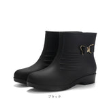 レインブーツ ショート レディース 通販 レインシューズ ブーツ ショートブーツ 雨靴 ローヒール リボン 晴れ雨兼用 晴雨兼用 すべり止め 滑り止め やわらかい 柔らかい カジュアル
