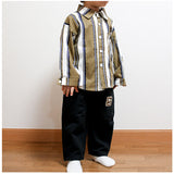 セットアップ 長袖シャツ 男の子 通販 ベスト パンツ 長ズボン ズボン ストライプシャツ カジュアル 長袖 シャツ ストライプ ポケット 子供服 子ども服 子供用 子供 こども 子ども キッズ