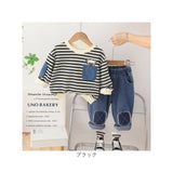 セットアップ Tシャツ 男の子 通販 長袖シャツ 長袖 シャツ パンツ 長ズボン ズボン トレーナー 子供服 かわいい ポケット ストライプ カジュアル 子供用 子供 こども 子ども キッズ 春