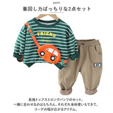 セットアップ トレーナー 男の子 通販 長袖シャツ 長袖 シャツ パンツ 長ズボン ズボン Tシャツ 子供服 ラウンドネック ストライプ カジュアル 子供 こども 子ども キッズ 春 秋