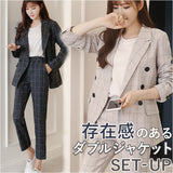 ビジネススーツ レディース?セットアップ 通販 パンツスーツ フォーマルスーツ ジャケット パンツ セット 上下 カジュアルスーツ ズボン 長袖 チェック きれいめ シンプル 上下セット