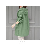 マウンテンパーカー レディース ロング 通販 スプリングコート トレンチコート アウター コート ジャケット ウィンドブレイカー フード付き ジップアップ 薄手 パーカー シンプル スリム