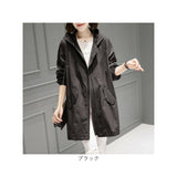 マウンテンパーカー レディース ロング 通販 スプリングコート トレンチコート アウター コート ジャケット ウィンドブレイカー フード付き ジップアップ 薄手 パーカー シンプル スリム