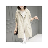 マウンテンパーカー レディース ロング 通販 スプリングコート トレンチコート アウター コート ジャケット ウィンドブレイカー フード付き ジップアップ 薄手 パーカー シンプル スリム