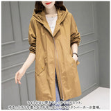 マウンテンパーカー レディース ロング 通販 スプリングコート トレンチコート アウター コート ジャケット ウィンドブレイカー フード付き ジップアップ 薄手 パーカー シンプル スリム