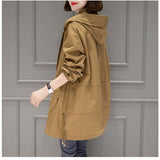 マウンテンパーカー レディース ロング 通販 スプリングコート トレンチコート アウター コート ジャケット ウィンドブレイカー フード付き ジップアップ 薄手 パーカー シンプル スリム