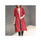 マウンテンパーカー レディース ロング 通販 スプリングコート コート ジャケット ウィンドブレイカー トレンチコート アウター ジップアップ フード付き シンプル 無地 薄手 パーカー