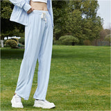 ラッシュガード ズボン レディース 通販 ラッシュパンツ 長ズボン パンツ ロングパンツ ボトムス 日焼け対策 ひんやり 薄手 速乾性 スリット入り ストレート 水着の上から ウエストゴム