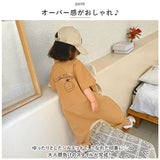 カバーオール キッズ 子供服 通販 オーバーオール 繋ぎ サロペット つなぎ 普段着 半袖 ポケット ボタン ゆったり カジュアル かわいい 女の子 子供 子ども こども 韓国
