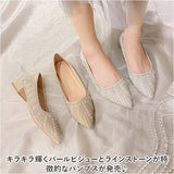 ビジュー パンプス 通販 靴 シューズ レディース ローヒールパンプス ポインテッドパンプス おしゃれ お洒落 ヒール3cm ゴム底 レディースシューズ 歩きやすい かわいい 通勤 オフィス