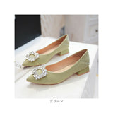 ビジュー パンプス 通販 ローヒールパンプス 靴 シューズ レディース ポインテッドパンプス レディースシューズ キラキラ おしゃれ お洒落 歩きやすい かわいい ヒール3cm ゴム底 通勤