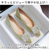 ビジュー パンプス 通販 ローヒールパンプス 靴 シューズ レディース ポインテッドパンプス レディースシューズ キラキラ おしゃれ お洒落 歩きやすい かわいい ヒール3cm ゴム底 通勤