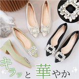 ビジュー パンプス 通販 ローヒールパンプス 靴 シューズ レディース ポインテッドパンプス レディースシューズ キラキラ おしゃれ お洒落 歩きやすい かわいい ヒール3cm ゴム底 通勤