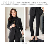 レディース スーツ セットアップ ビジネス 通販 フォーマルスーツ パンツスーツ 上下セット レディーススーツ ビジネススーツ セレモニースーツ 長袖 無地 ゆったり ビジカジ 入学式