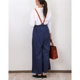 サロペット レディース 通販 ワイドパンツ パンツ つなぎ サロペ オーバーオール オールインワン ロング ロング丈 体型カバー ゆったり きれいめ シンプル 無地 ボタン 通勤 通学 春 夏