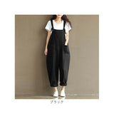 サロペット パンツ 通販 オールインワン オーバーオール サロペ ボトムス ズボン 長ズボン ロング コットン 綿 無地 シンプル 通勤 通学 アウトドア カジュアル ゆったり レディース