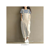 サロペット パンツ 通販 オールインワン オーバーオール サロペ ボトムス ズボン 長ズボン ロング コットン 綿 無地 シンプル 通勤 通学 アウトドア カジュアル ゆったり レディース