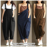 サロペット パンツ 通販 オールインワン オーバーオール サロペ ボトムス ズボン 長ズボン ロング コットン 綿 無地 シンプル 通勤 通学 アウトドア カジュアル ゆったり レディース