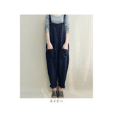 サロペット パンツ 通販 オールインワン サロペ オーバーオール ボトムス ズボン 長ズボン ロング 綿 麻 ポケット シンプル 無地 通勤 通学 カジュアル ゆったり レディース おしゃれ