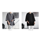 Tシャツ メンズ 七分袖 通販 トップス 無地 春 夏 秋 男性 カジュアルシャツ 7分袖 カジュアル おしゃれ ビッグシルエット カットソー 無地tシャツ メンズtシャツ オーバーサイズ