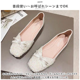 ローヒール パンプス おしゃれ 通販 フラットシューズ バレエシューズ 靴 くつ シューズ スクエアトゥ ぺたんこ 軽量 痛くない 疲れにくい Vカット 柔らか リボン キラキラ 通勤 通学