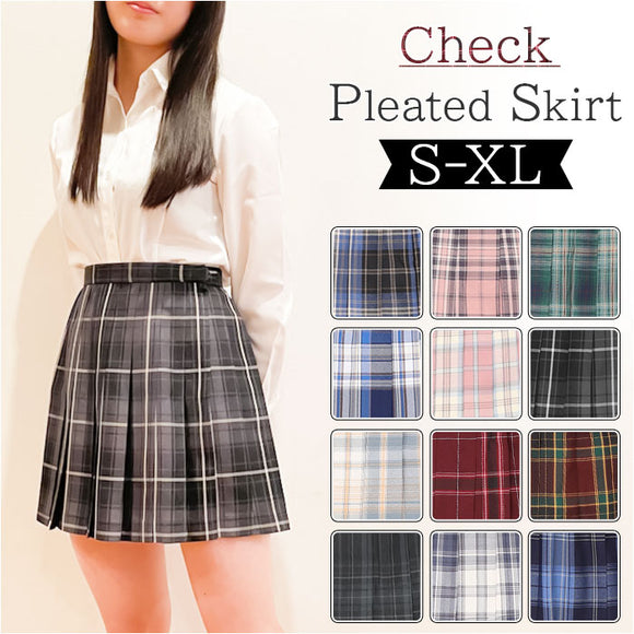 制服 スカート 通販 プリーツスカート スクール ミニスカート ミニ丈 ボトムス なんちゃって チェック柄 アジャスター付き ポケット付き 高校生 中学生 学生 入学 卒業 学校 通学 女子