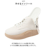 厚底スニーカー レディース ハイカット 通販 靴 くつ シューズ ブーツ ショートブーツ 運動靴 疲れない 軽量 レースアップ サイドジップ 4cm 合皮 PU コンフォートシューズ 旅行