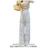 白 レース パンツ 通販 スカラップパンツ レディース レースパンツ スカラップレース 重ね着 レイヤード スカラップ ナチュラル カジュアル おしゃれ かわいい ホワイト ロングパンツ