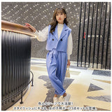 スーツ 女の子 3点セット 通販 パンツスーツ パンツ シャツ ベスト 子供スーツ セットアップ 子供服 キッズ ジュニア 子供 子ども こども ゆったり 小学生 中学生 高校生 入学式 卒業式