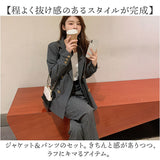 レディース スーツ セットアップ ビジネス 通販 ビジネススーツ セレモニースーツ フォーマルスーツ パンツスーツ 上下セット レディーススーツ 長袖 無地 金ボタン ビジカジ 入学式