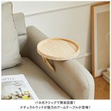 アームテーブル ソファ 通販 アームレストテーブル サイドテーブル アームトレー トレイ トレー トレイテーブル 円形 丸 コンパクト 軽量 折りたたみ 折り畳み 木製 ナチュラル ベッド